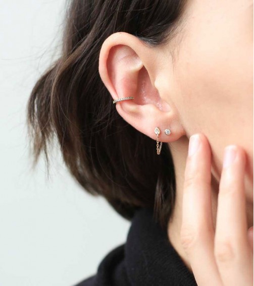 Crystal Push Pin Flat Back Earring