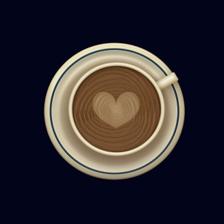 white form Heart cappuccino